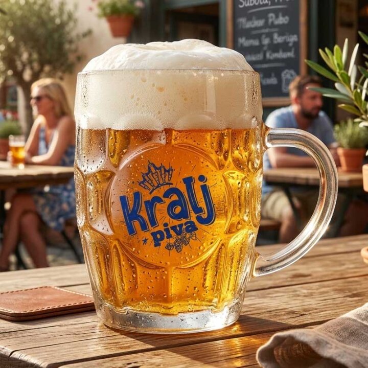 KRIGLA ZA PIVO POKLON S TISKOM 560 ml Kralj piva