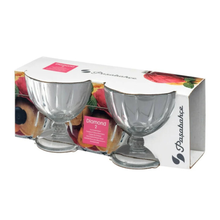 POSUDICE ZA SLADOLED STAKLENE DIAMOND 2/1 11 CM 280 mL