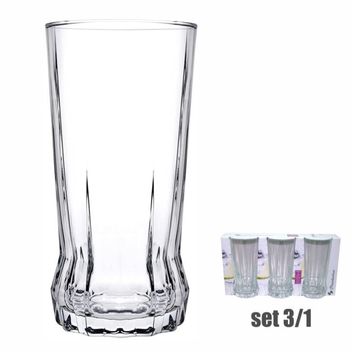 ČAŠE ZA VODU STAKLENE GAIA VISOKE 3/1 285 mL
