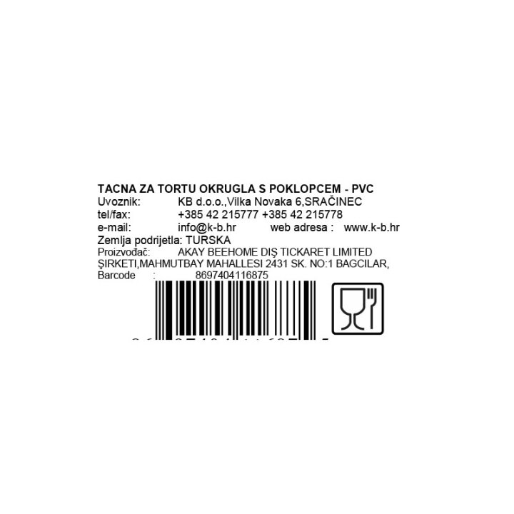 TACNA ZA TORTU OKRUGLA S POKLOPCEM 25 cm - PVC