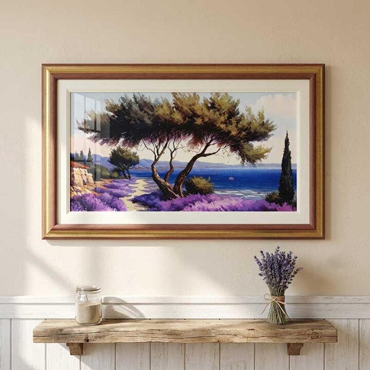 SLIKA ZA ZID UOKVIRENA - LAVANDA I MORE 74x46 cm