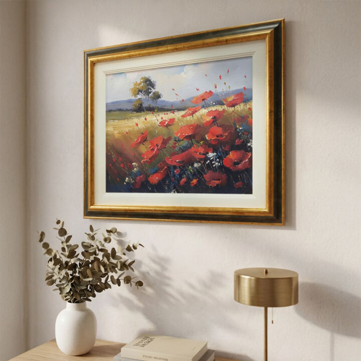 ZIDNA SLIKA UOKVIRENA - MAKOVI 54x44 cm
