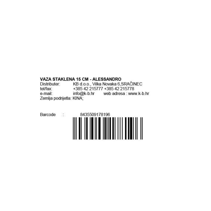 VAZA STAKLENA 15 CM - ALESSANDRO
