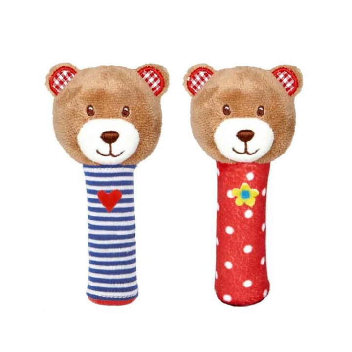 BABY PLIŠ MEDO PLAVI / CRVENI 11 cm
