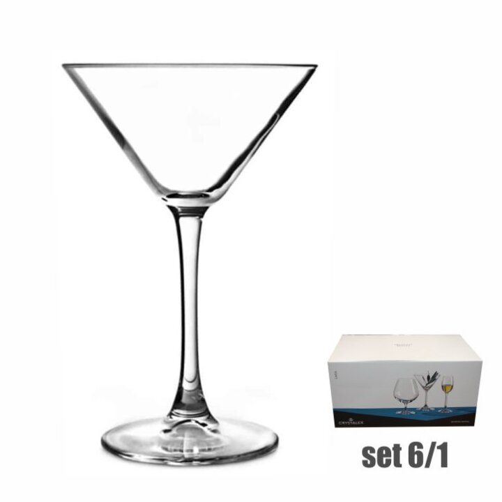 ČAŠE ZA MARTINI KRISTALIN LARA 6/1 210 mL