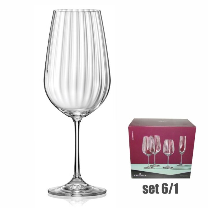 ČAŠE ZA VINO KRISTALIN WATERFALL 6/1 550 mL - OPTIC