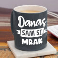 ŠALICA KERAMIČKA S TISKOM U POKLON KUTIJI GLITER ANTRACIT SIVA-Danas sam si mrak