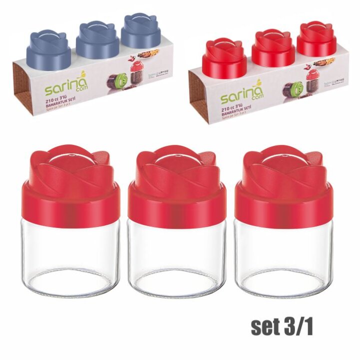 POSUDICE ZA ZAČINE STAKLENE S POKLOPCEM 3/1 210 mL