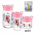 POSUDE ZA ZAČINE 3/1 STAKLENE DEKORIRANE S POKLOPCIMA 330 / 660 / 1000 mL