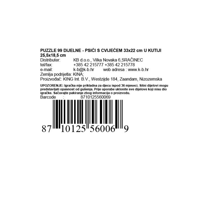 PUZZLE 99 DIJELNE - PSIĆI S CVIJEĆEM