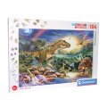 DJEČJE PUZZLE 104 DIJELNE TYRANOSAURUS SUPER COLOR - CLEMENTONI