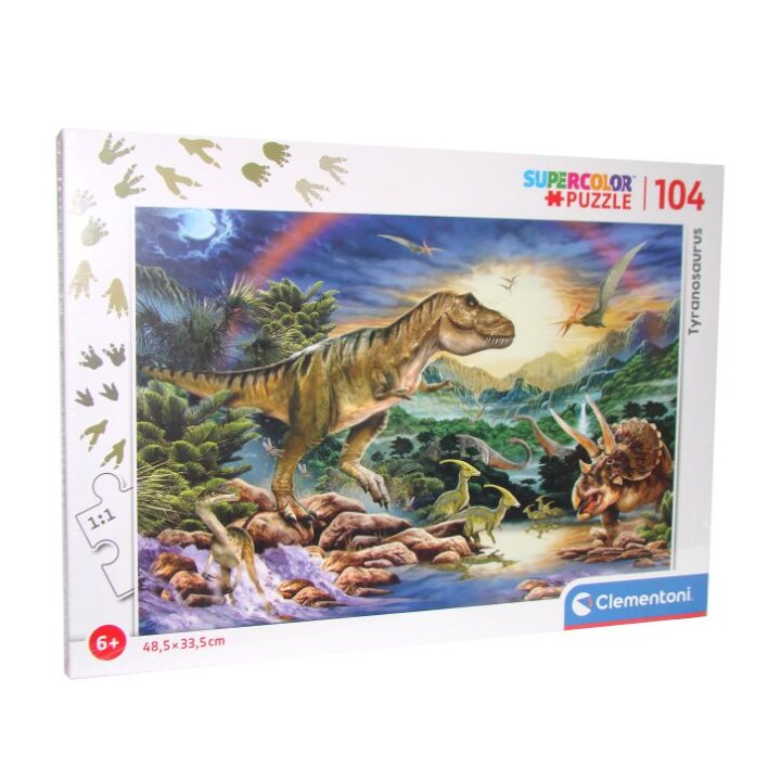 DJEČJE PUZZLE 104 DIJELNE TYRANOSAURUS SUPER COLOR - CLEMENTONI