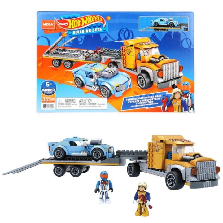 HOTWHEELS KOCKE KAMION S AUTIĆEM  MEGA CONSTRUX 355 DIJELOVA - MATTEL