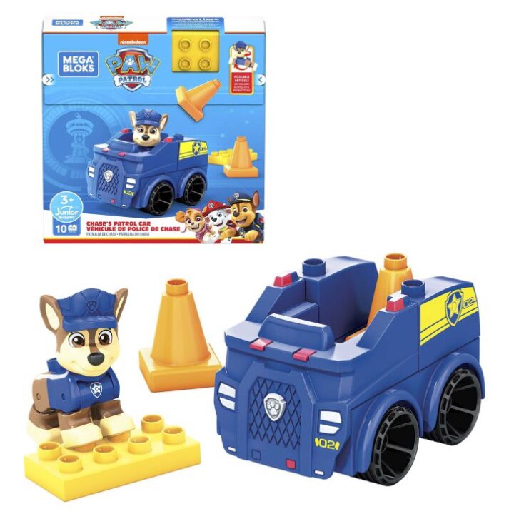 MEGA BLOKS PAW PATROL - CHASE S POLICIJSKIM AUTOM - MATTEL 10 DIJELOVA