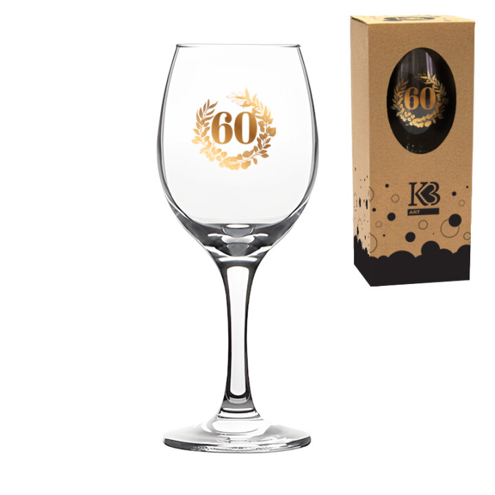 POKLON ZA 60. ROĐENDAN - ČAŠA ZA VINO S TISKOM 370 ml 