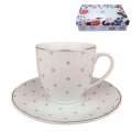 ŠALICE ZA KAVU 6/1 PORCULAN 180 ML - SREBRNA LINIJA