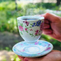 SET ŠALICA ZA KAVU S TANJURIĆIMA 6/1 PORCULAN 180 ML - CVJETNI DEKOR