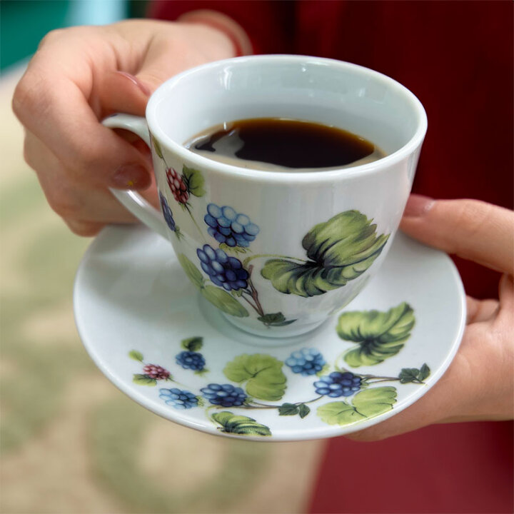 SET ŠALICA ZA KAVU S TANJURIĆIMA 6/1 PORCULAN 180 ML - KUPINA