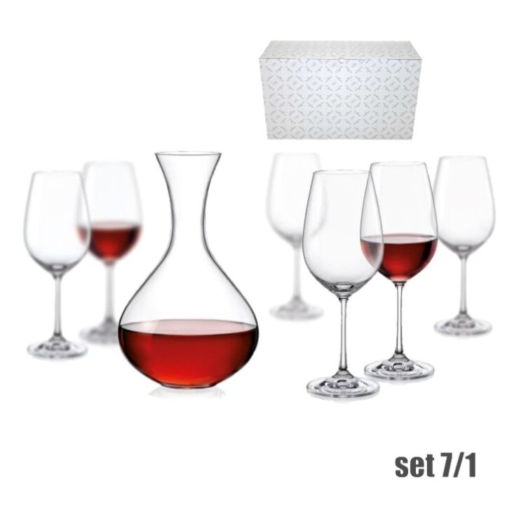 DEKANTER + ČAŠE ZA VINO SET KRISTALIN VIOLA 7/1