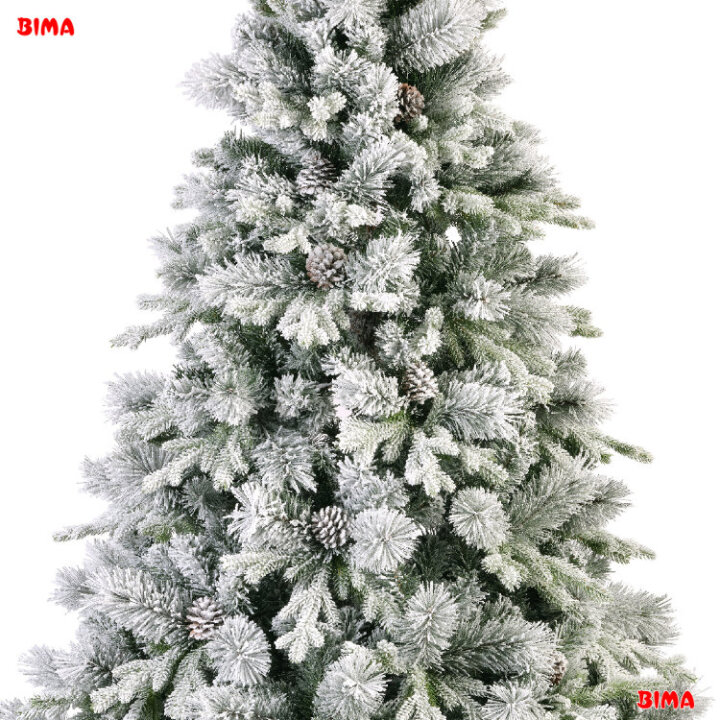 BOŽIĆNO DRVCE SA SNIJEGOM I ČEŠERIMA - METALNI STALAK 210 CM LAUSANNE FIR
