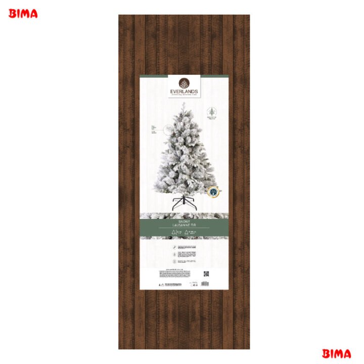 BOŽIĆNO DRVCE SA SNIJEGOM I ČEŠERIMA - METALNI STALAK 210 CM LAUSANNE FIR
