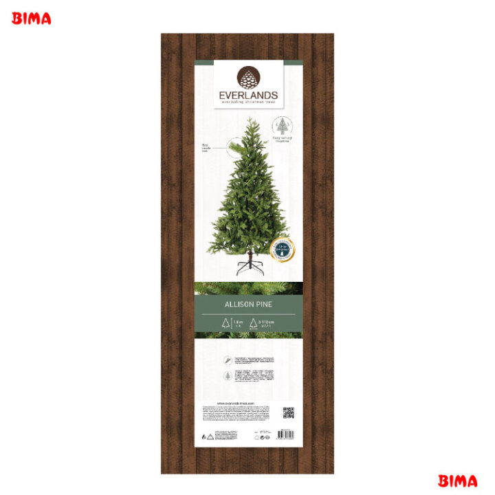 BOŽIĆNO DRVCE ALISON PINE S METALNIM STALKOM 180 CM