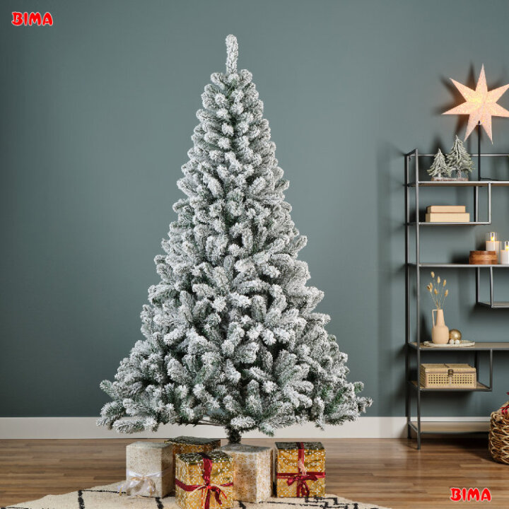 BOŽIĆNO DRVCE MONARCH PINE SA SNIJEGOM I METALNIM STALKOM 210 CM