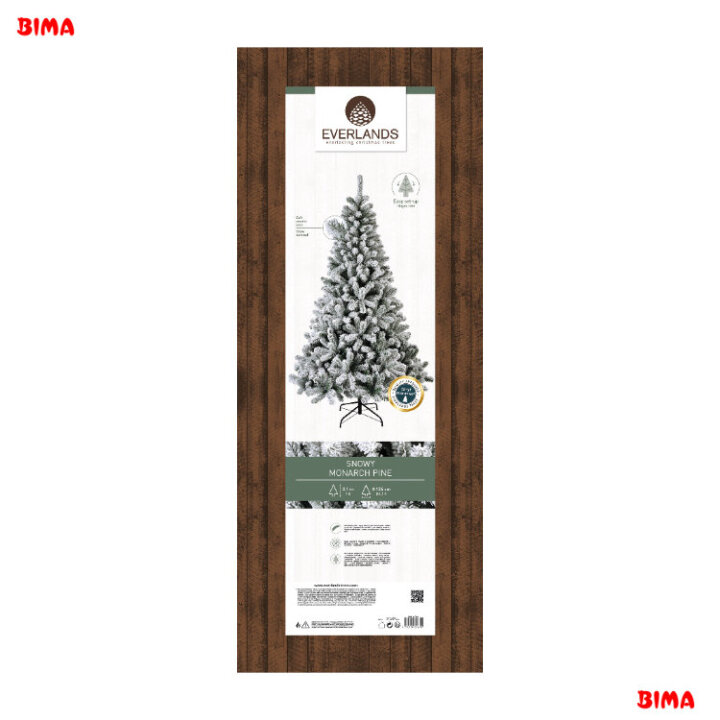 BOŽIĆNO DRVCE MONARCH PINE SA SNIJEGOM I METALNIM STALKOM 210 CM