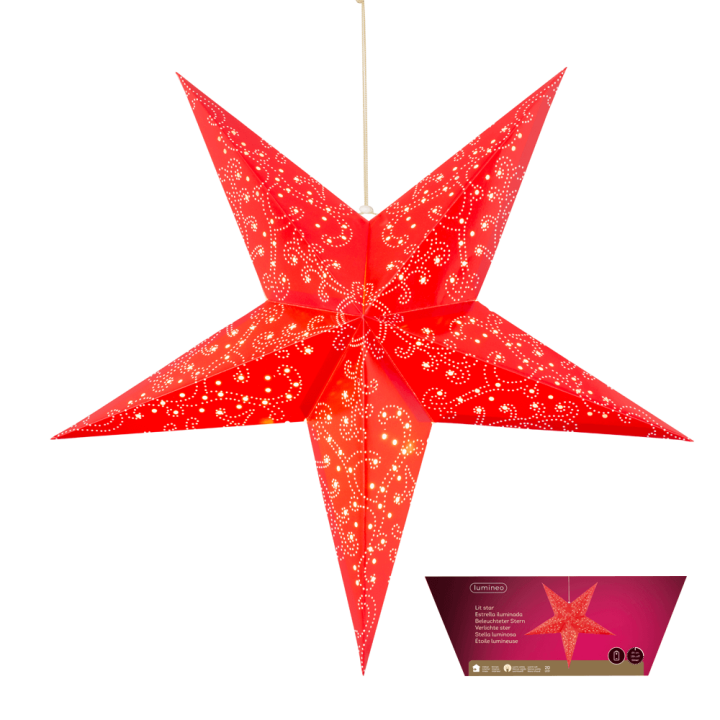 ZVIJEZDA S LED SVJETLIMA 20/1 NA BATERIJE 60 cm - CRVENA