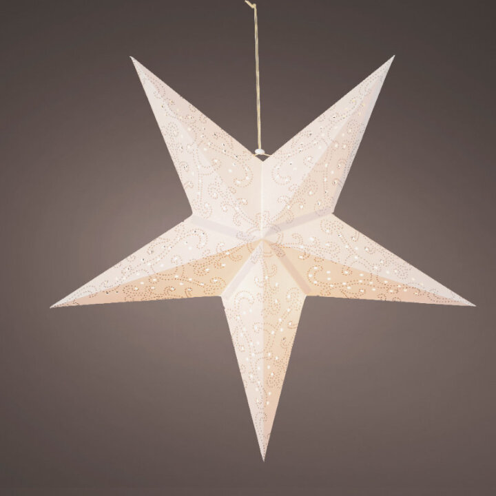 BOŽIĆNA ZVIJEZDA S LED SVJETLIMA 20/1 NA BATERIJE 60 cm - BIJELA