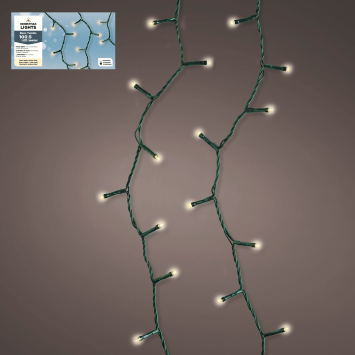 LED ŽARULJICE 100/1 TOPLO BIJELE UNUTARNJE / VANJSKE S FUNKCIJAMA 5 m