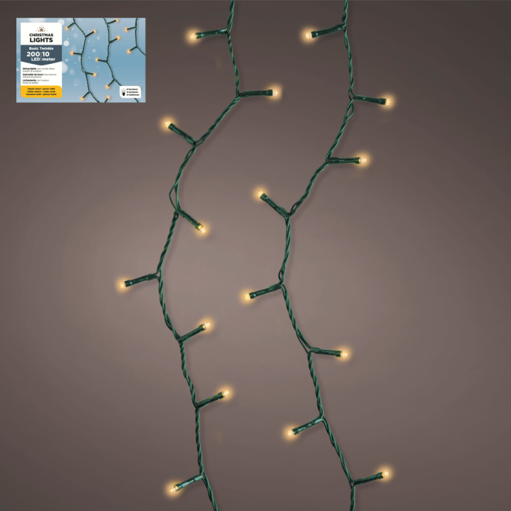 LED ŽARULJICE ZA BOR 200/1 CLASSIC TOPLO ŽUTE VANJSKE S FUNKCIJAMA 10 m