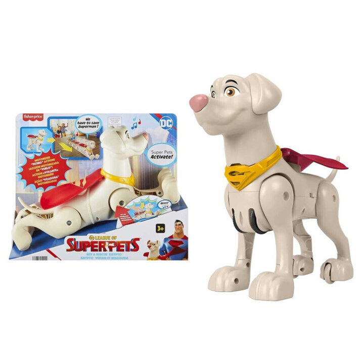 DC LEAGUE OF SUPERPETS PAS KRYPTO KOJI SE MIČE + ZVUK - MATTEL - FISHER PRICE