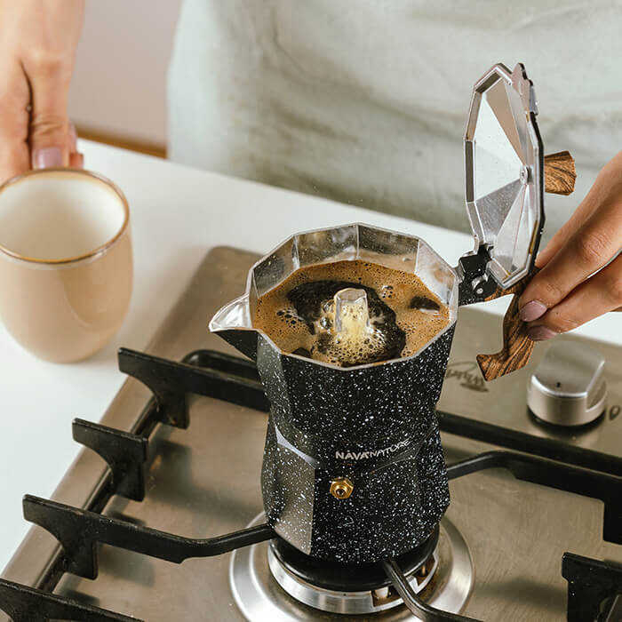 KAFETIJERA ZA ESPRESSO KAVU ZA 6 ŠALICA 300 mL NATURE - CRNO ALU