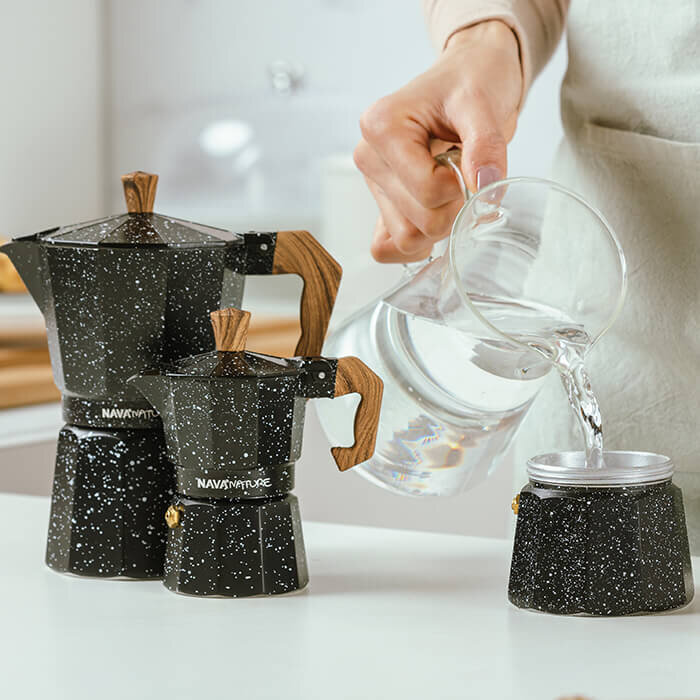 KAFETIJERA ZA ESPRESSO KAVU ZA 6 ŠALICA 300 mL NATURE - CRNO ALU