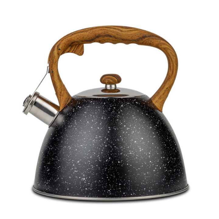 ČAJNIK 3 L INOX NATURE - CRNI S PISKOM