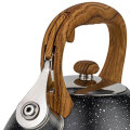 ČAJNIK 3 L INOX NATURE - CRNI S PISKOM