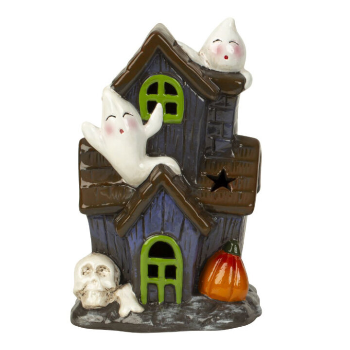 HALLOWEEN DEKORACIJA - KUĆICA SA SVJETLOM 17 cm - SORT