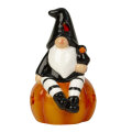 FIGURA HALLOWEEN GNOM NA TIKVI SA SVJETLOM 12 cm - SORT