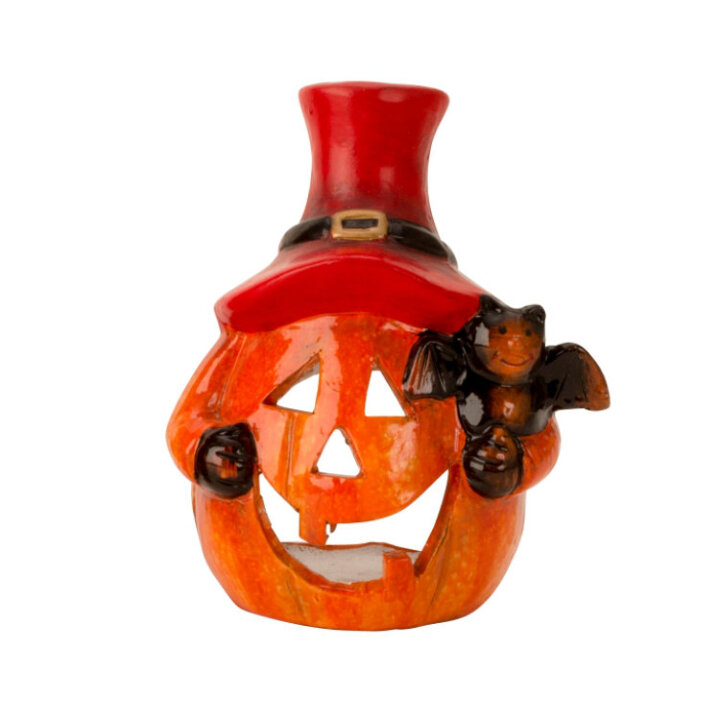 FIGURA / SVIJEĆNJAK HALLOWEEN TIKVA 12 cm -SORT