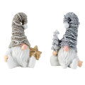 FIGURA GNOM SJEDEĆI S BOŽIĆNIM DRVCEM / ZVIJEZDOM 7 cm SREBRNI / ZLATNI
