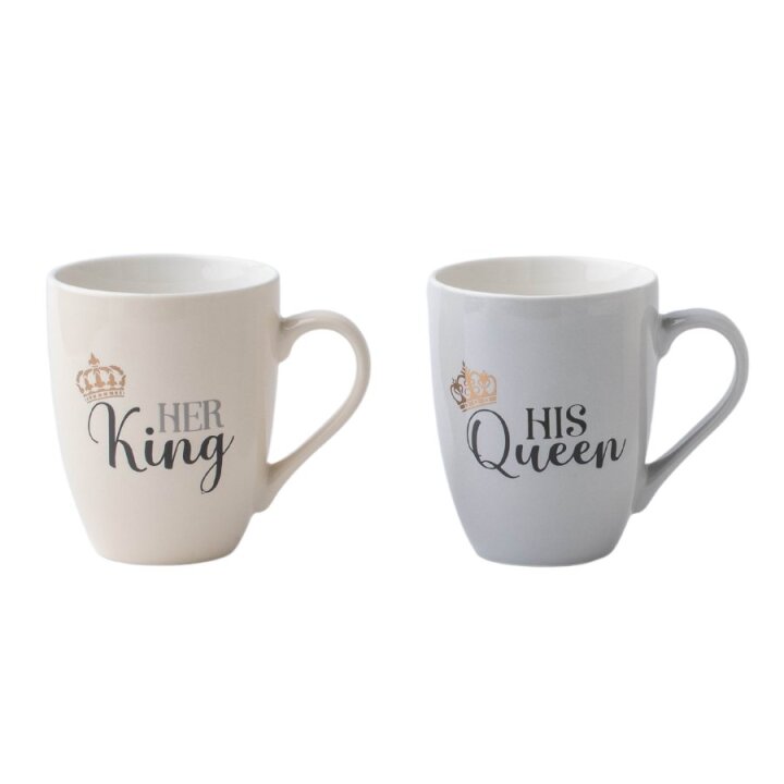HER KING / HIS QUEEN ŠALICE DEKORIRANE NEW BONE 400 ML 2/1
