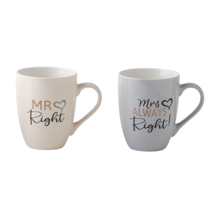 MR. RIGHT / MRS. ALWAYS RIGHT ŠALICE DEKORIRANE NEW BONE 400 ML 2/1