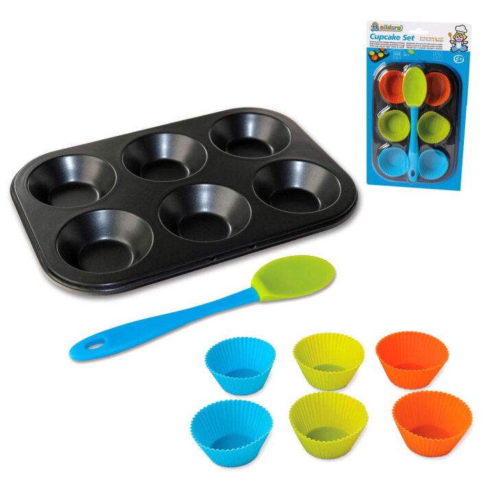 KALUP ZA 6 MUFFINA SA SILIKONSKIM POSUDICAMA I ŽLICOM 19,5x13,5 CM - ALLDORO