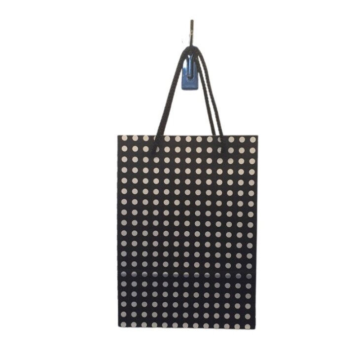 POKLON VREĆICA ECOBAG 24x10x32 cm - CRNA S BIJELIM TOČKAMA