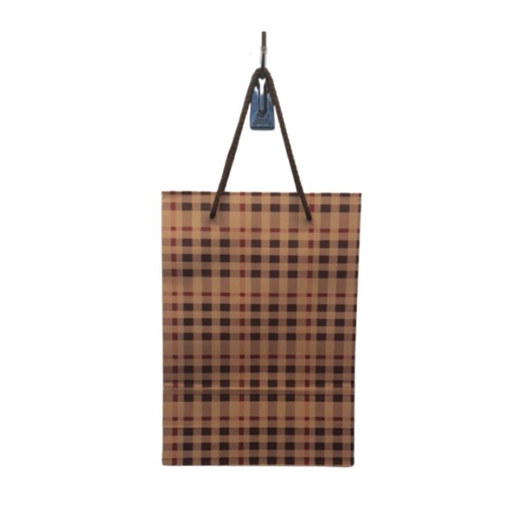 POKLON VREĆICA ECOBAG 20x8x28 cm - KARIRANI UZORAK