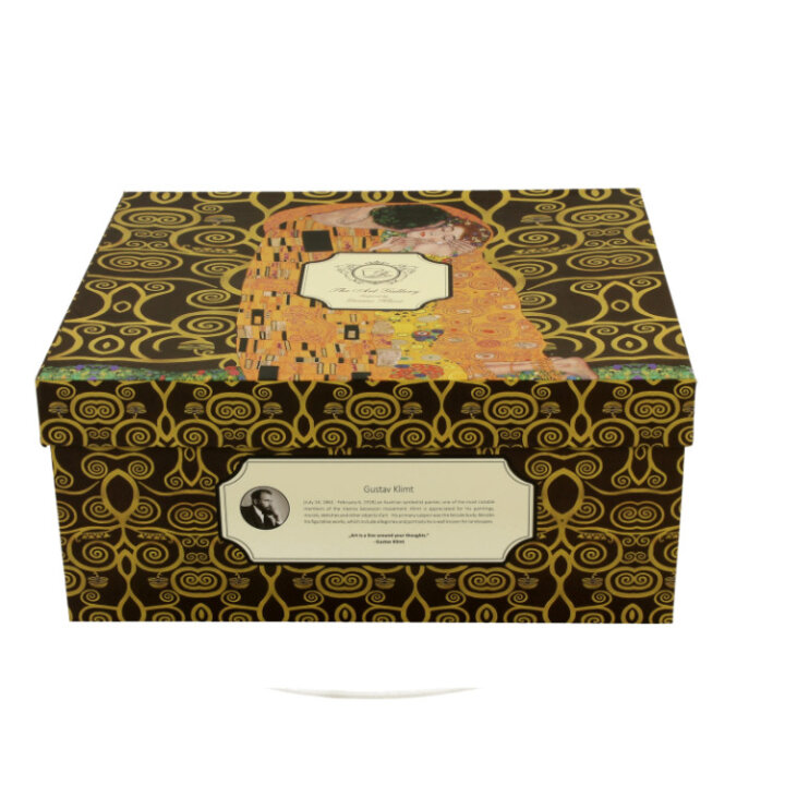 ŠALICE ZA KAVU PORCULANSKE 2/1 280 ML U POKLON KUTIJI - THE KISS BROWN BY GUSTAV KLIMT