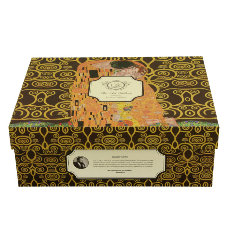ŠALICE ZA KAVU PORCULANSKE 2/1 90 ML U POKLON KUTIJI - THE KISS BROWN BY GUSTAV KLIMT