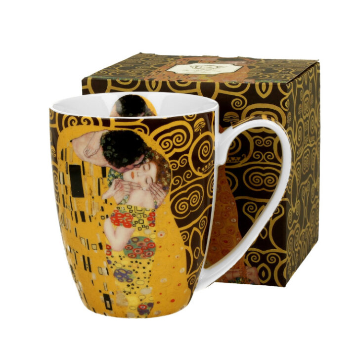 ŠALICA PORCULANSKA 350 ML U POKLON KUTIJI - THE KISS BROWN BY GUSTAV KLIMT
