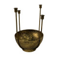 SVIJEĆNJAK METALNI ZA 4 SVIJEĆE ZLATNO-CRNI 37,5x26,5 cm
